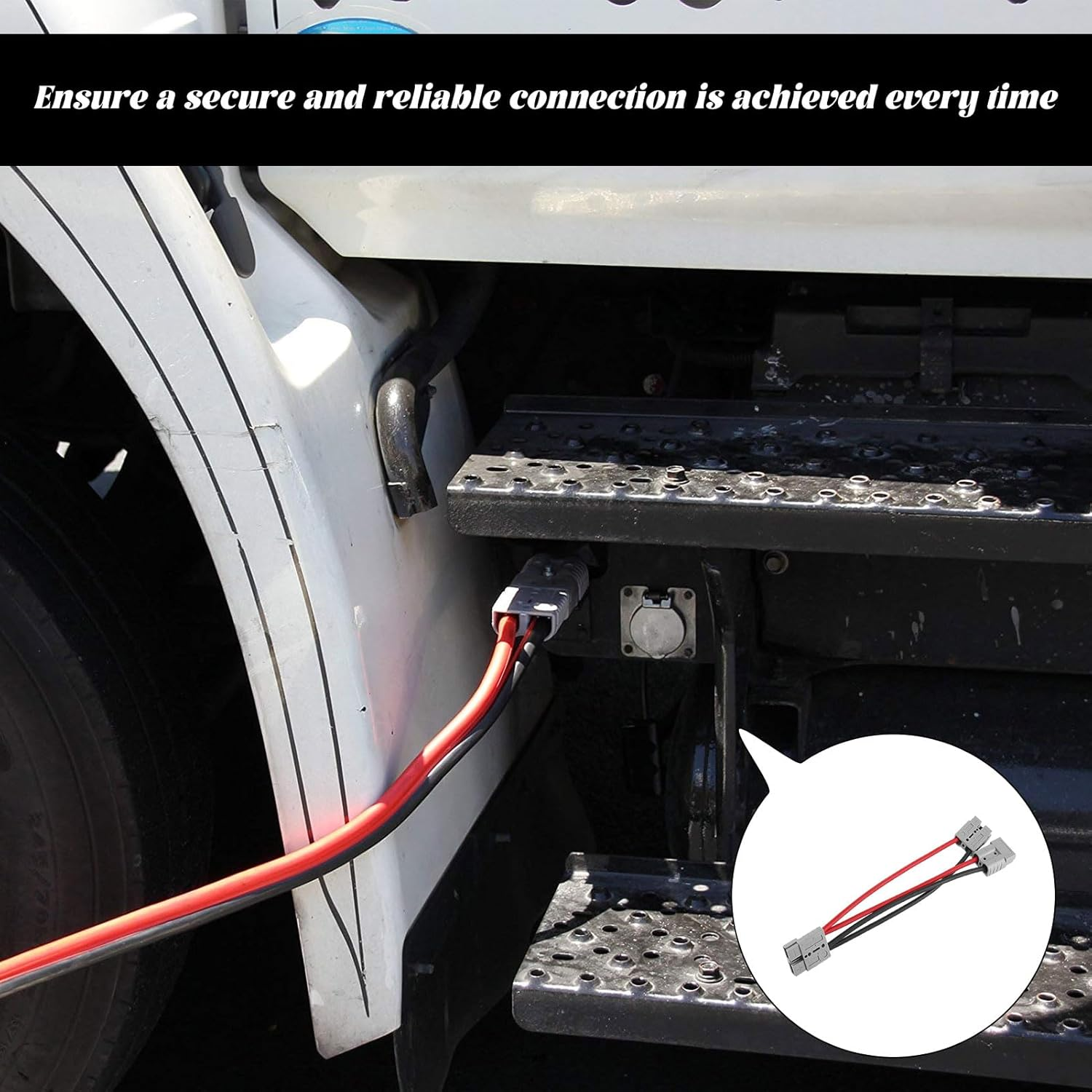 Anderson Plug Extension Cable, Anderson Style Plug Connectors, Polarity Adapter, 50A 1 to 2 Connector Double Y Adapter, 6Mm Battery Cable for Car, Rv,Truck,Trailer,Winch,Forklift image number 1