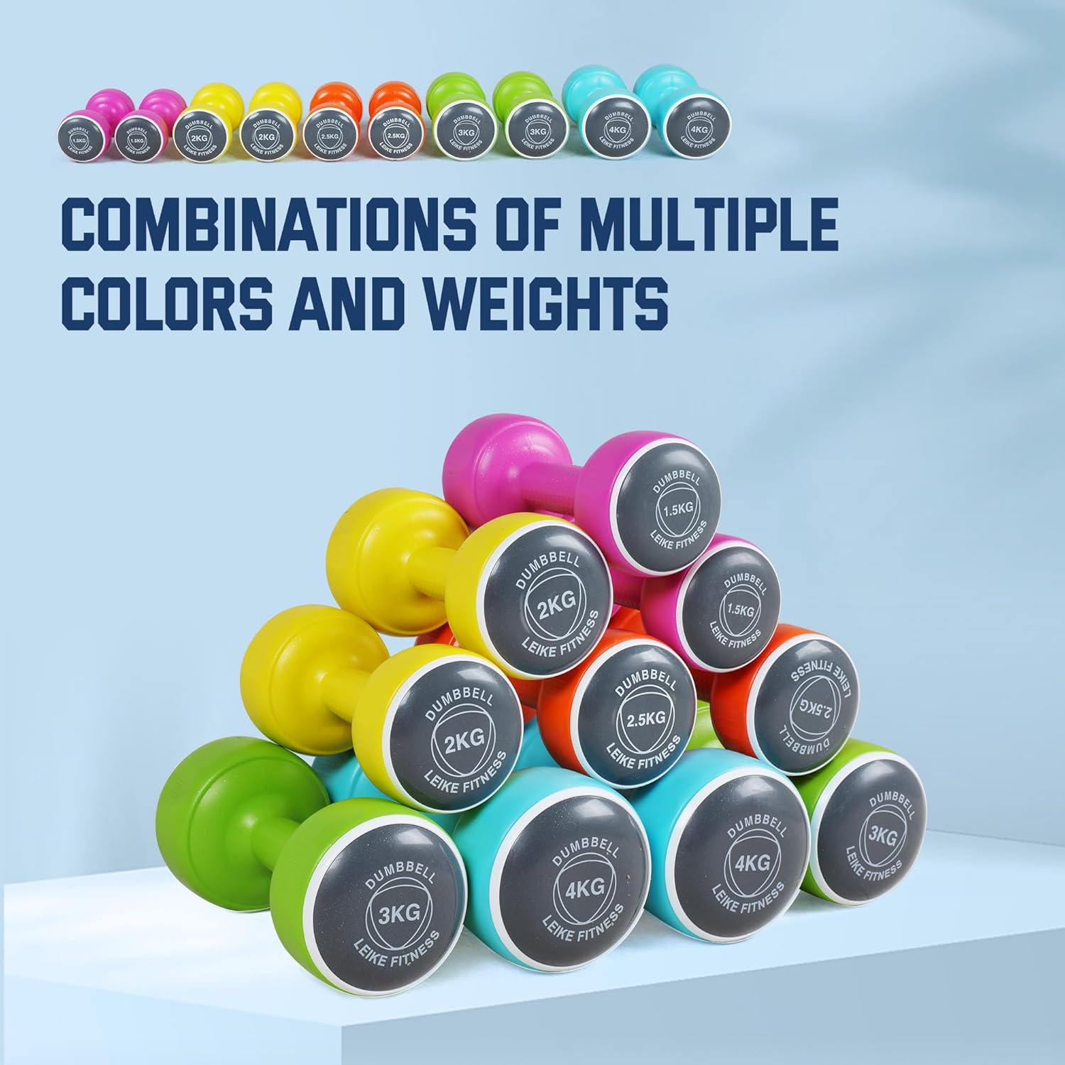 Round Dumbbells, Two-Piece Set. 1.5Kg/2Kg/2.5Kg/3Kg/4Kg. Available in Four Colors. Fitness Dumbbells, Home Gym Dumbbell Set. Suitable for Both Men and Women.