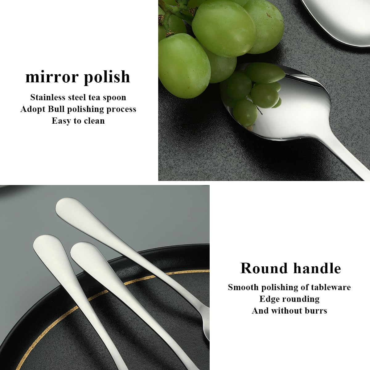 Evanda 12-Piece Modern Stainless Steel Dinner Spoons, 18.5Cm, Dishwasher Safe image number 5