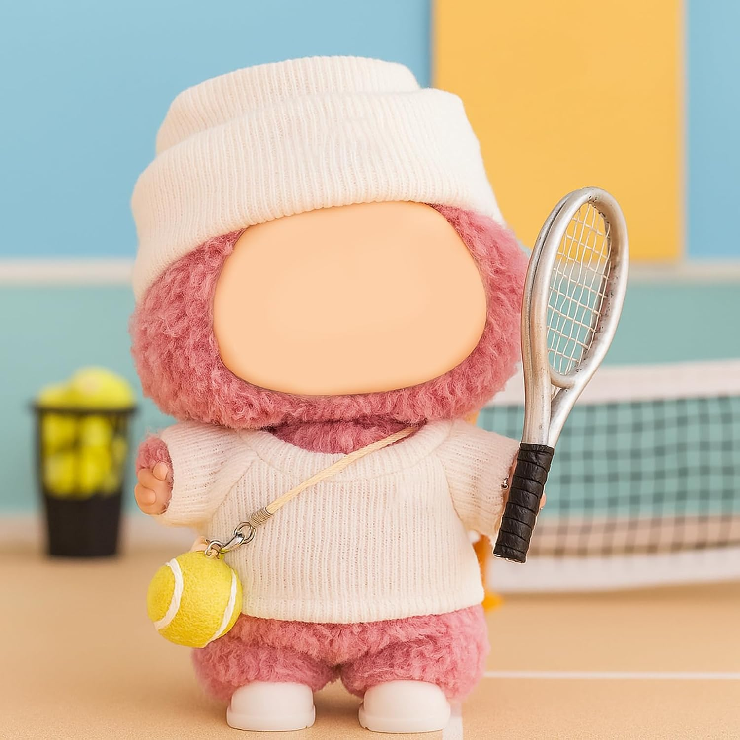 17 Cm Doll Clothes，Clothing Accessories Compatible with 5.91-6.7 Inch Dolls，Sports Style Doll Set Outfits (5-Piece Set), Includes Top + Pants + Tennis Racket + Ball Charm + Shoes (White) image number 2
