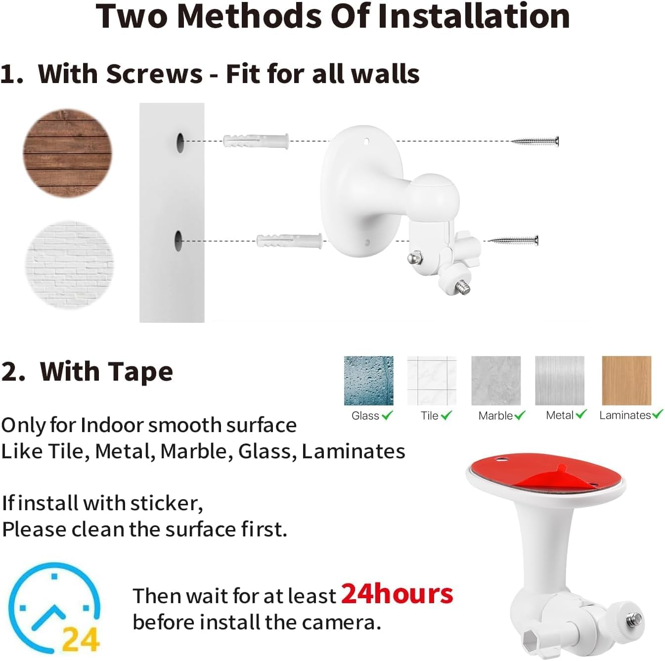 1Pack Wall Mount Compatible with Eufycam 2C/2C Pro, 2/2 Pro, 3C/S300, 3/S330, Also for Solocam S220/C210, Adjustable Camera Mount Brackets for Eufy Camera Indoor/Outdoor image number 4