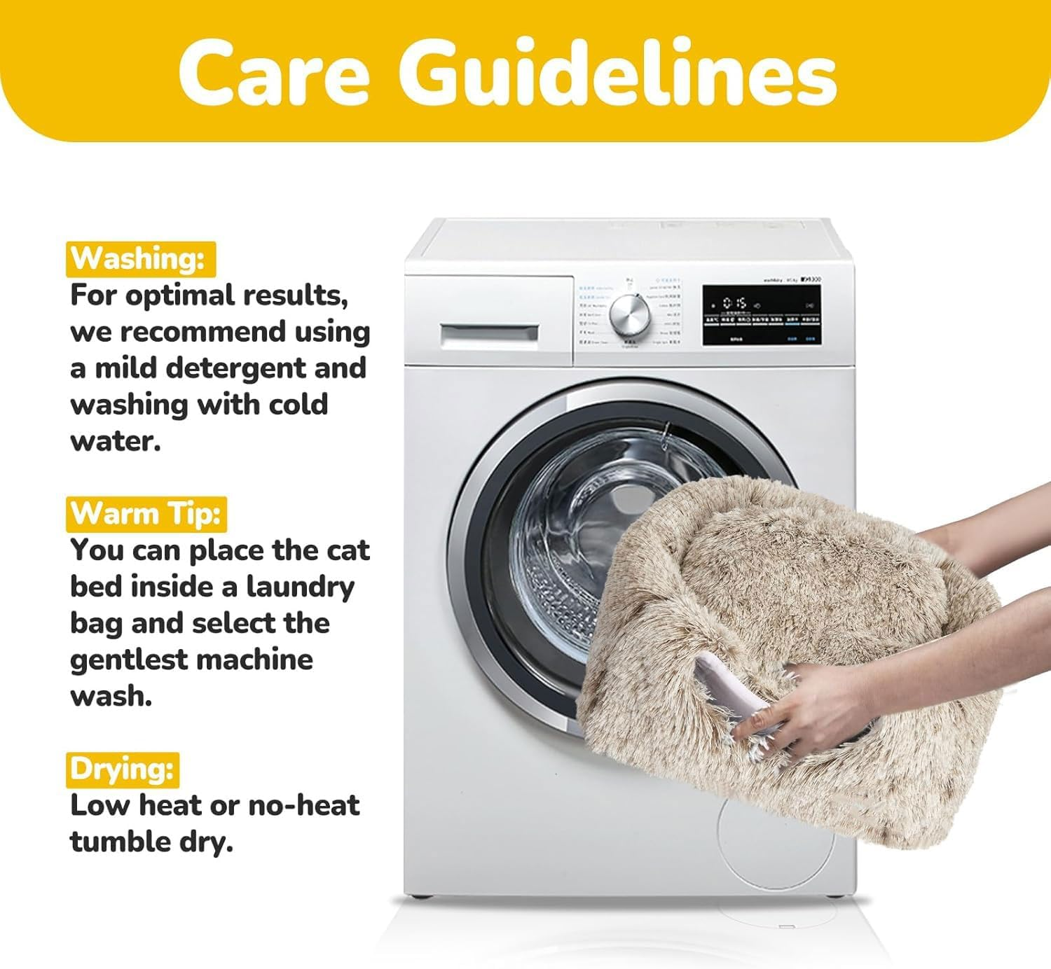 Cat Bed, Cats Cave for Indoor Cats, Soft Cat Dome,Self-Warming 2 in 1 Foldable Pet House with Washable Cushioned Pillow Calming Fluffy Dog Beds for Small Dogs with Anti-Slip Bottom(Brown) image number 5