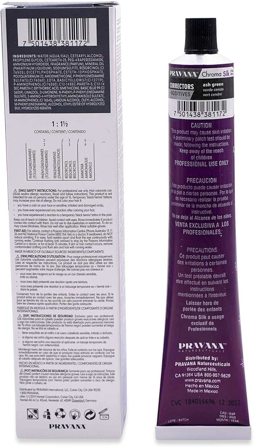 Pravana Chromasilk Hair Colour Corrector 90 Ml, Ash Green image number 1