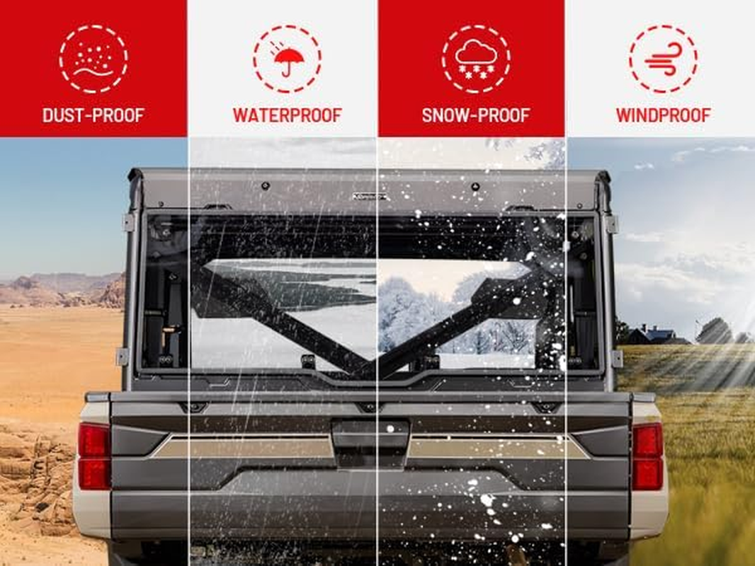 UTV Rear Windshield Back Window Soft Rear Windshield Dust Panels Waterproof Rear Windshield for 2017-2024 Polaris Ranger XP 1000/ Crew 2020-2024 Ranger 1000/ Crew Ranger XP 900 / Crew image number 1