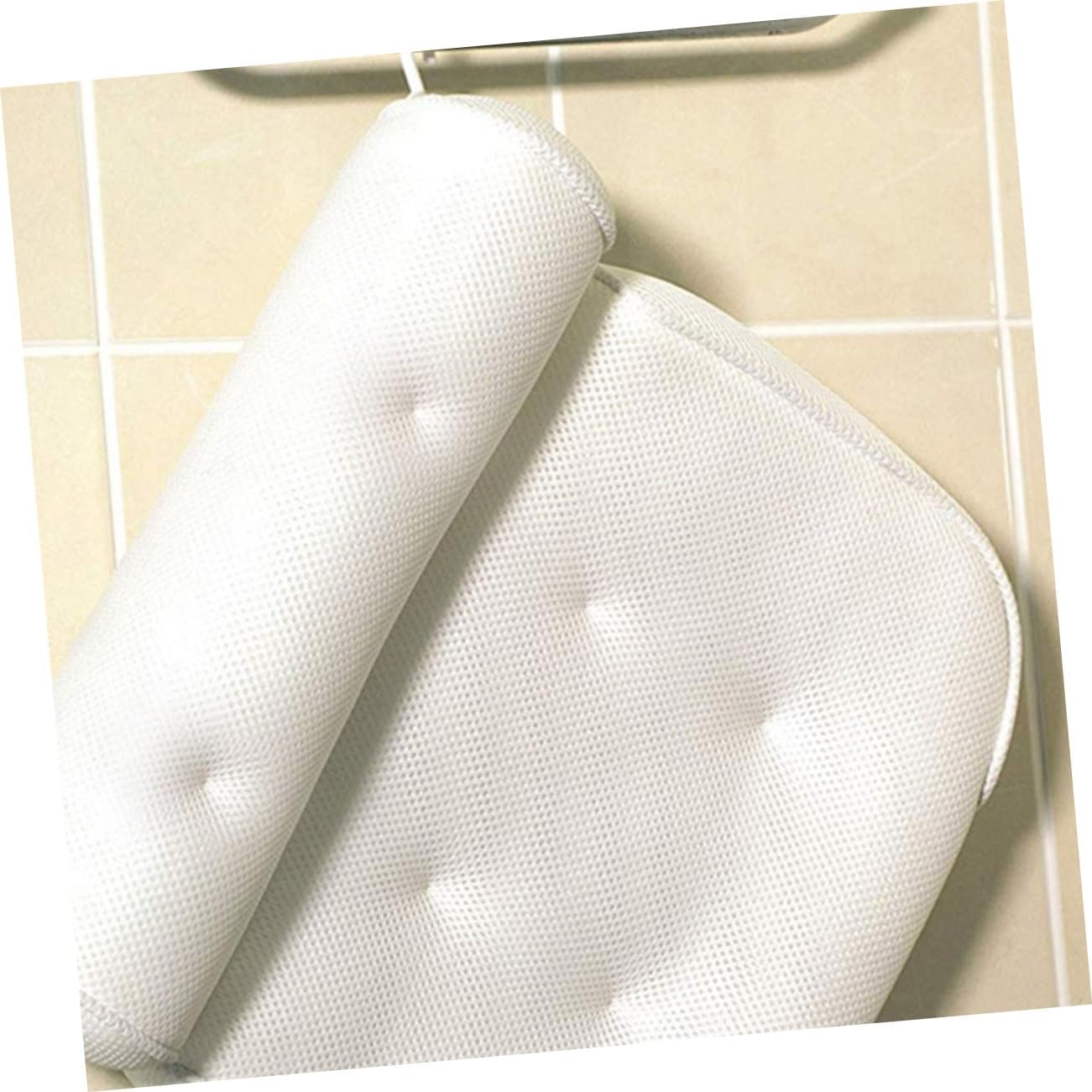 LOLIPPYY Bath Pillow 3D Mesh Spa Tub Pillow with 6 Suction Cups Neck and Head Support Cushions for Relaxing Bathing at Home image number 1