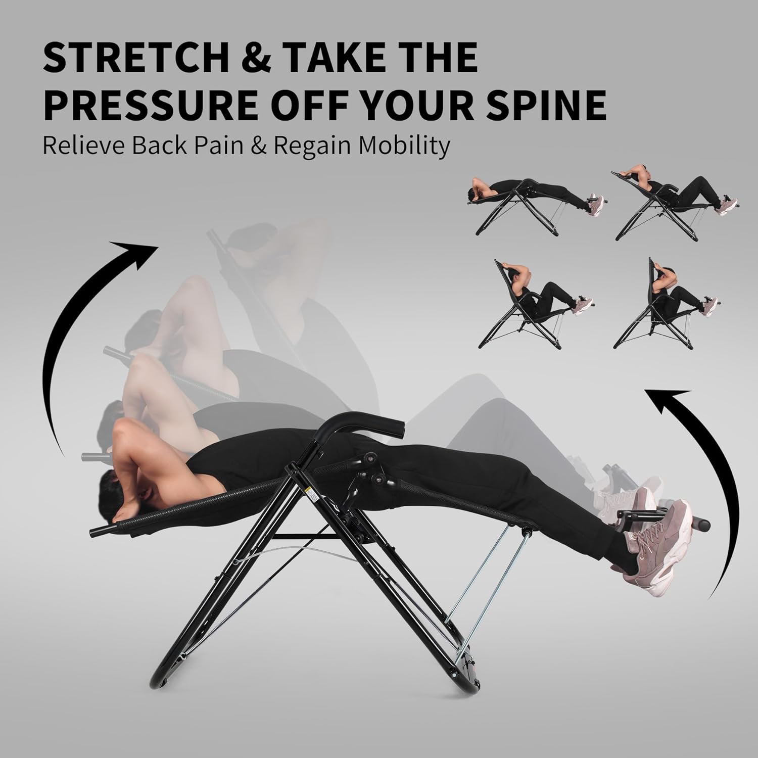 Leikefitness Ab Exercise Chair Core Strengthening Lightweight Foldable Sport Abdominal Exerciser Strength Training Inversion Equipment (Black) image number 4