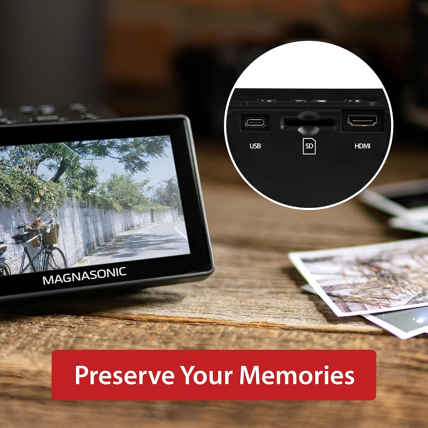 Magnasonic All-In-One 25MP Film Scanner with Large 5" Display & HDMI, Converts 35Mm/126/110/Super 8 Film & 135/126/110 Slides into Digital Photos, Built-In Memory image number 5