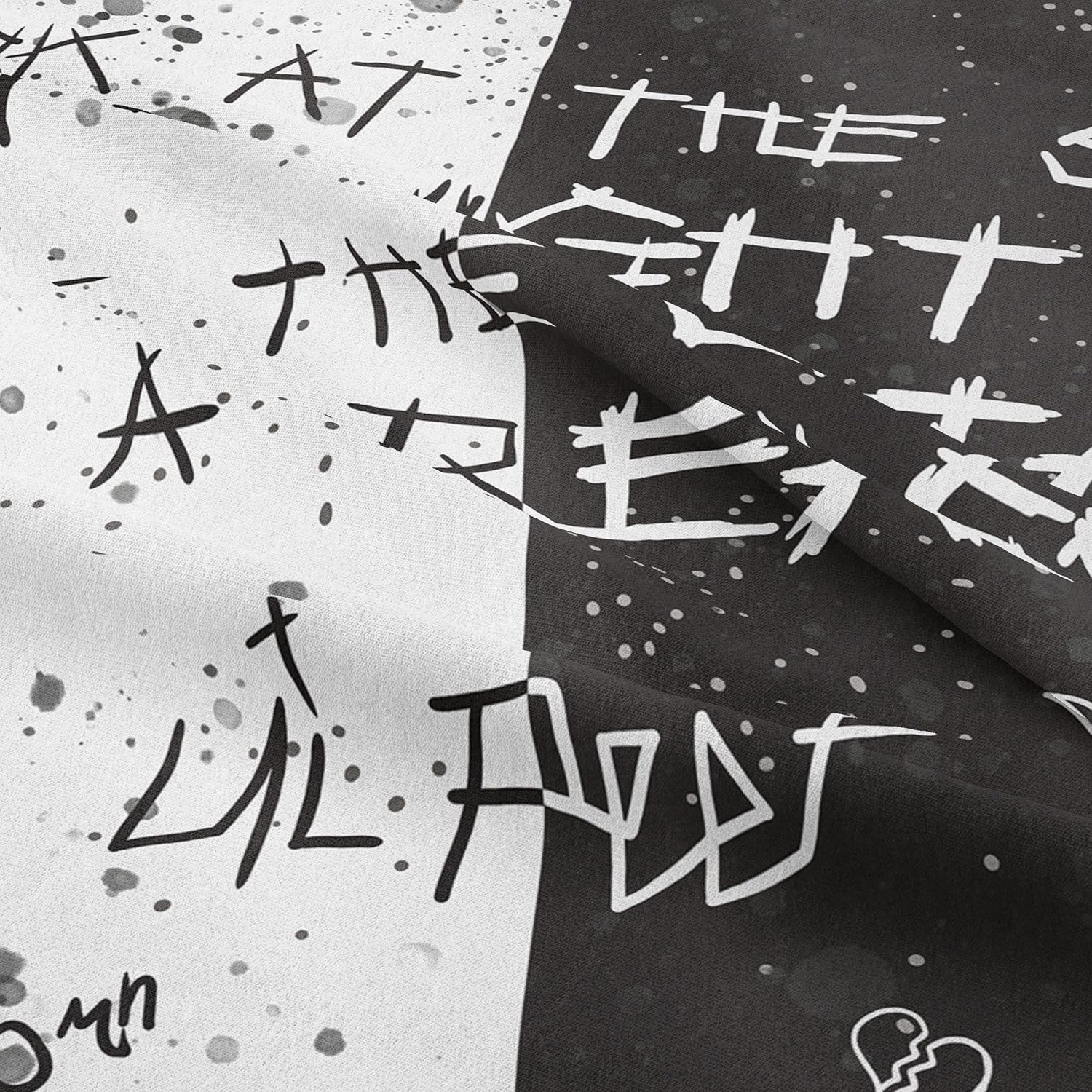 LWZAYS Rapper Wall Tapestry Lil Peep Tapestries Juice Wrld Black and White Star Tapestry for Bedroom Dorm Hip Hop Home Decorations Wall Hanging 60'' X 50'' image number 2