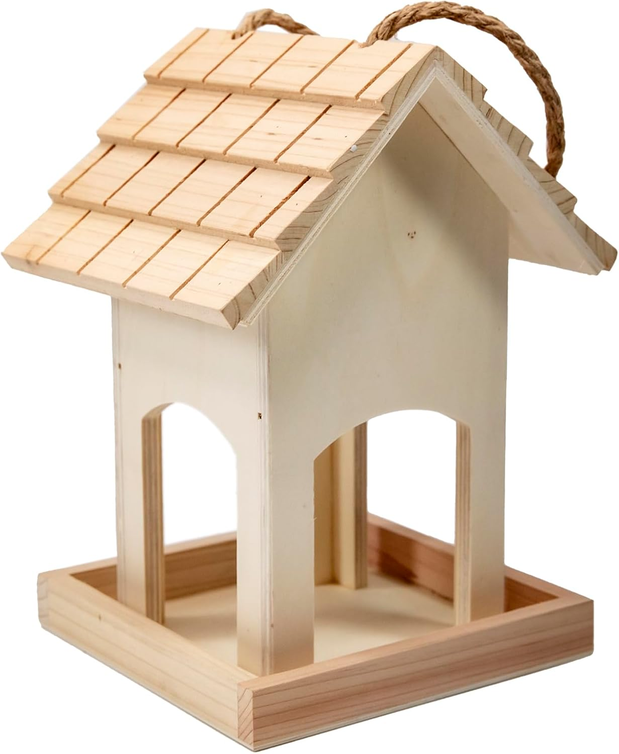 DIY Wooden Bird House,Wild Bird Feeder, Hanging Birdhouse Attract Birds & Beautify Your Yard! (Cream, A) image number 1