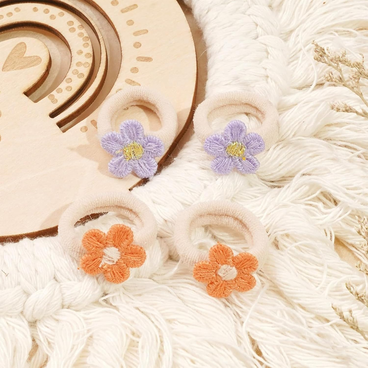 Evadollina Hair Ties Girls, 30 Pieces Hair Tie, Hair Accessories Girls, Hair Clips Girls, Colourful Flower Headbands, Christmas Gifts image number 6