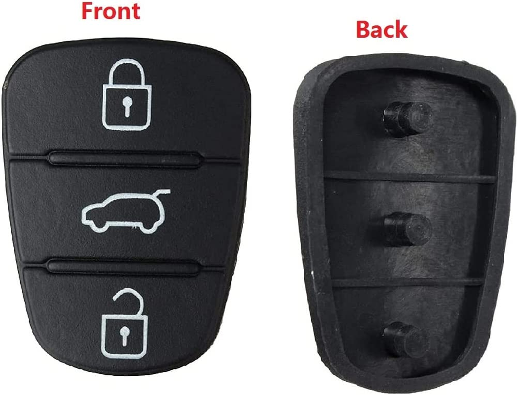Tuoyi 2 Pack Rubber Button Remote Key Fob Case for Car Hyundai I10 I20 I30 Flip Key Shells
