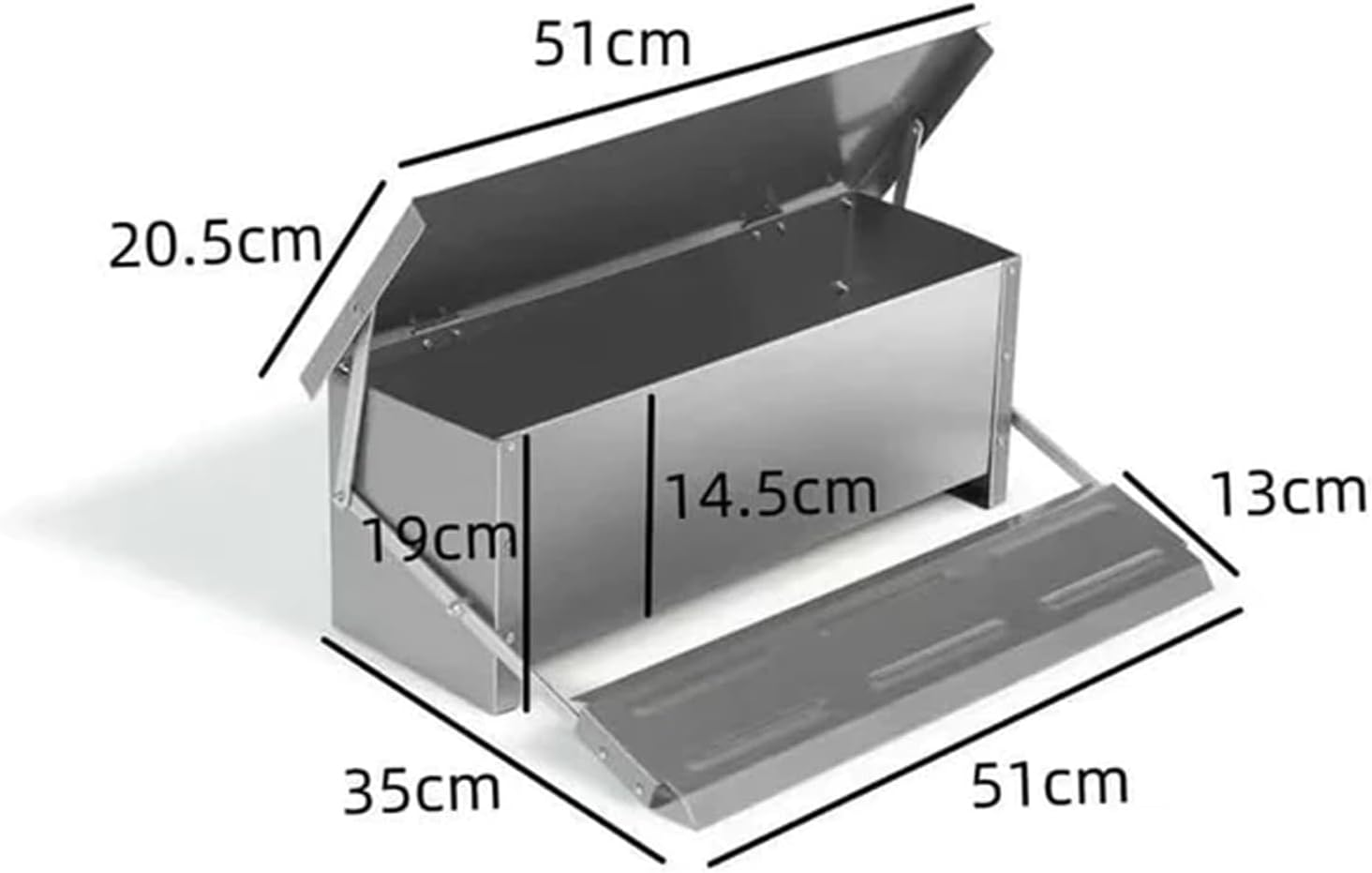 EZONEDEAL Automatic Chicken Food Feeder 8.2L Treadle Galvanized Steel Poultry Feeders Automatic Food Dispenser with Lid, Suitable for Chicken, Bantams, Poultry, Pheasants, Turkey, Chicken Feeder Port image number 6