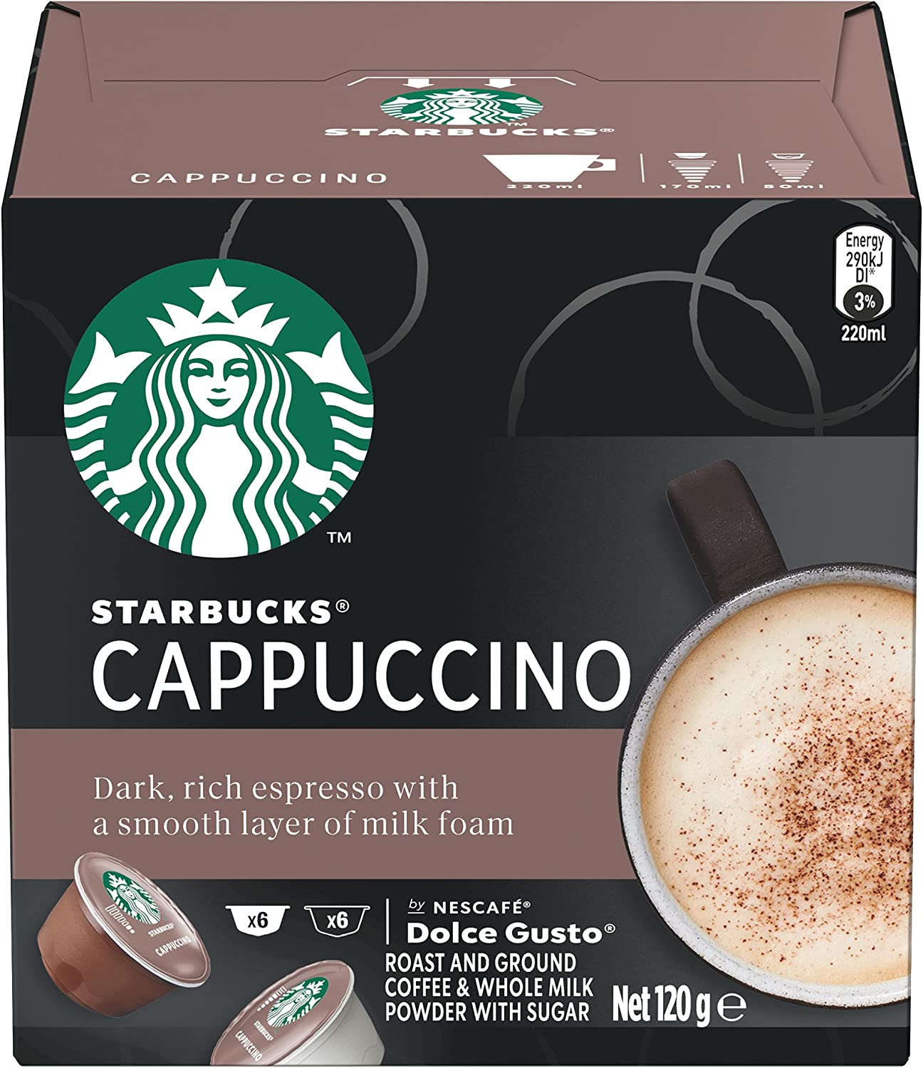 STARBUCKS by NESCAF&Eacute; DOLCE GUSTO Cappuccino Coffee Capsules Box of 6 Servings image number 6