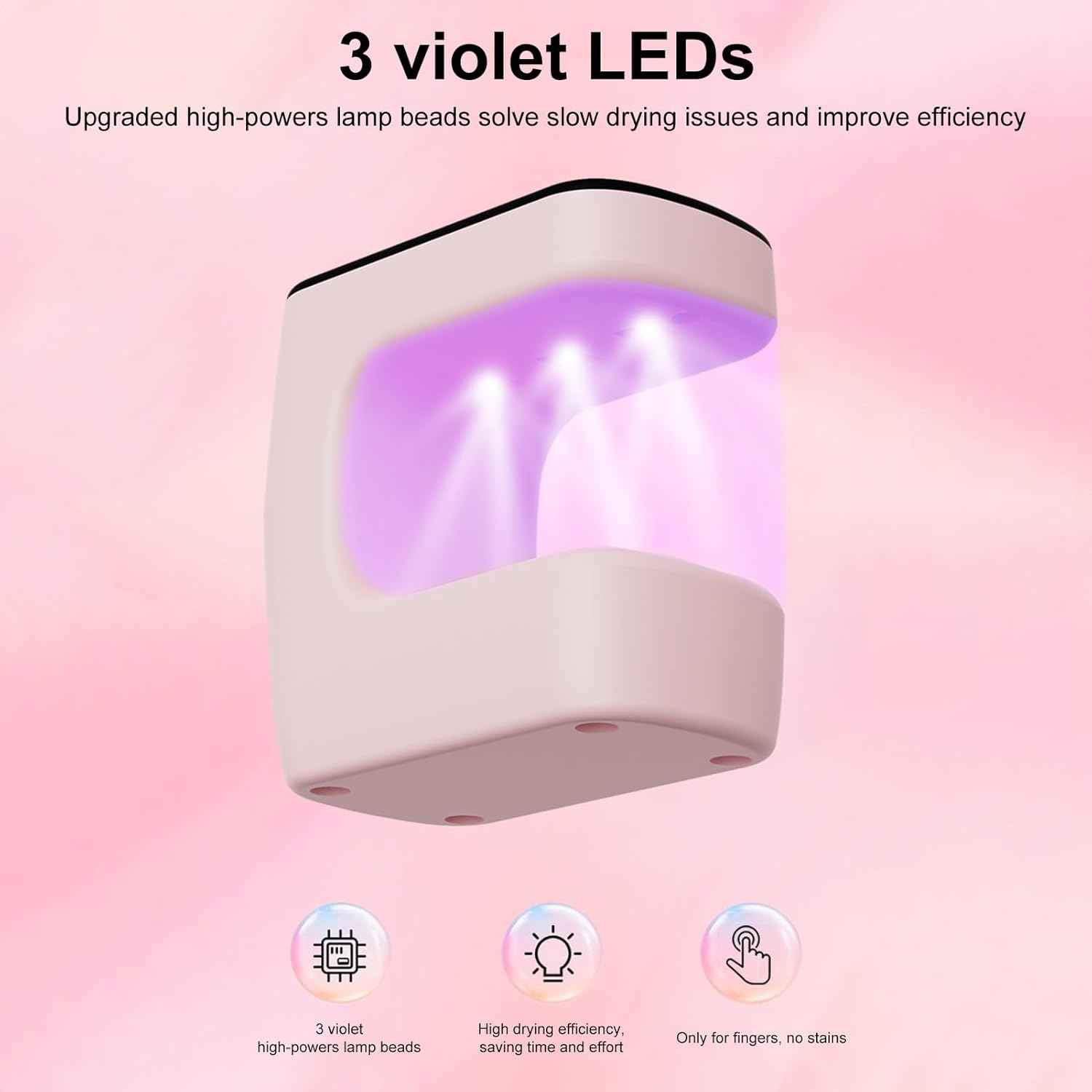 50G UV Nail Lamp &ndash; Gel Nail Dryer, Portable LED Lamp | Miniicuring Device with Timer Settings, Quick Dry Manicure Tool for Home Salon Travel Students Beauty Lovers Workshop Activities image number 4