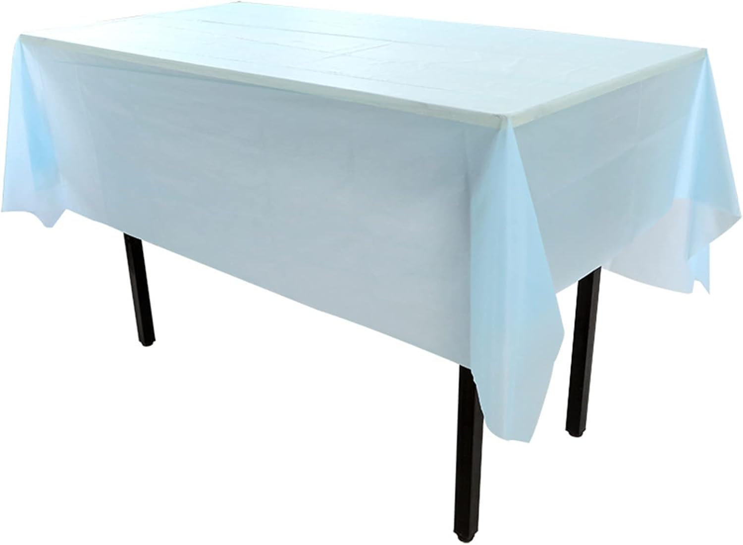 Aoozleny Premium Disposable Plastic Tablecloth (54 X 72 Inches), Decorative Rectangle White Table Cover for Wedding, Party, Banquet [5 Pack] (Pink)