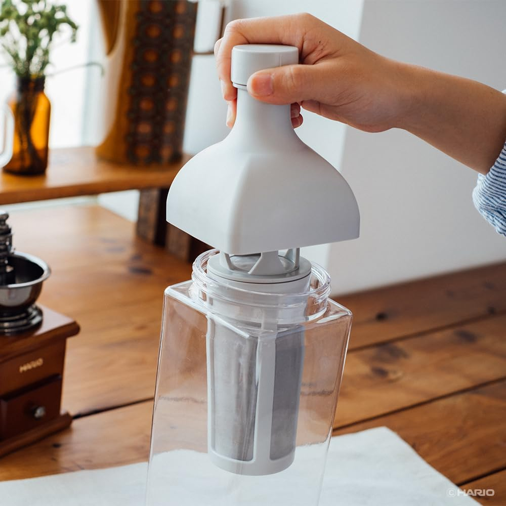 HARIO KAC-110-PGR Kirk Coffee Bottle, Practical Capacity, 33.8 Fl Oz (1,000 Ml), Pale Gray, Made in Japan image number 1