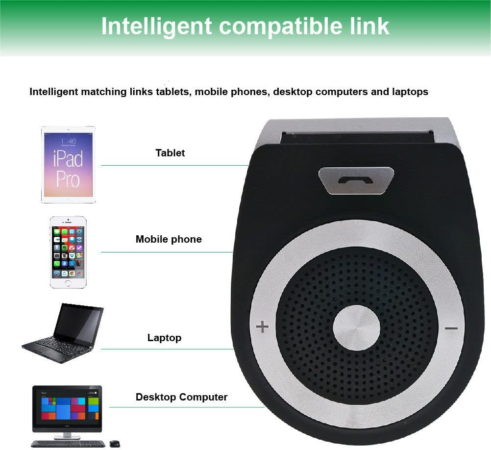 Car Speaker Phone Handsfree Bluetooth Kit Wireless Sun Visor Speaker for Iphone Huawei Samsung Android image number 5