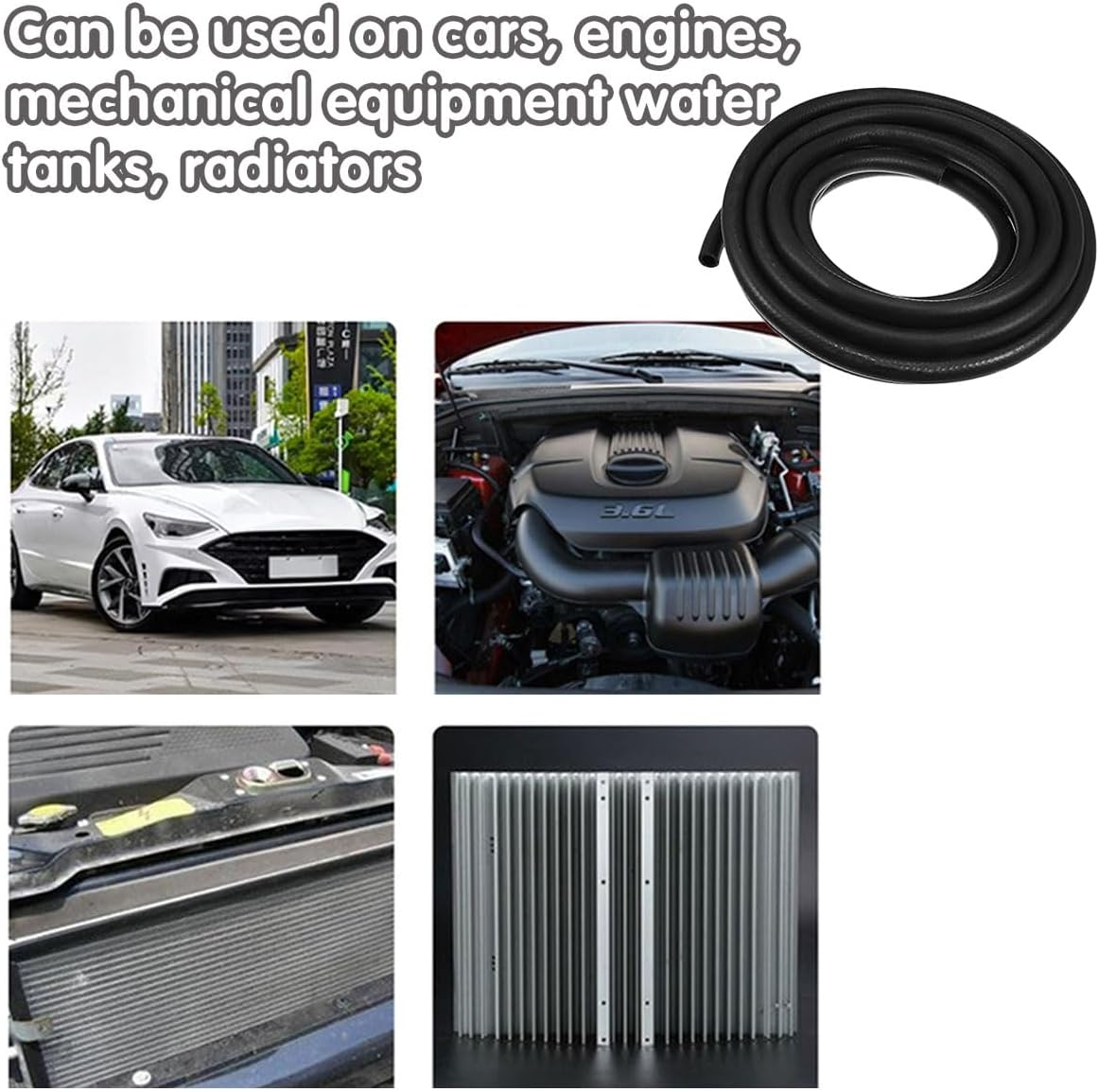 AIMALL 2M Low Pressure Fuel Rubber Hose with 10Mm/12Mm ID, Oil-Resistant Gasoline Engine Tubing Pipe for Automotive Radiator Diesel Petrol Line Flexible Braid-Reinforced image number 6