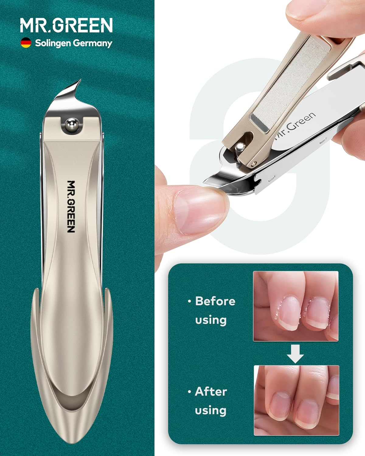 MR.GREEN Manicure Kit Pedicure Set, German Stainless Steel Nail Clippers Set, Professional Personal Care Tools, Heavy Duty Toenail& Fingernail Clipper W/Cather, with Exquisite Leather Case, Ideal Gift