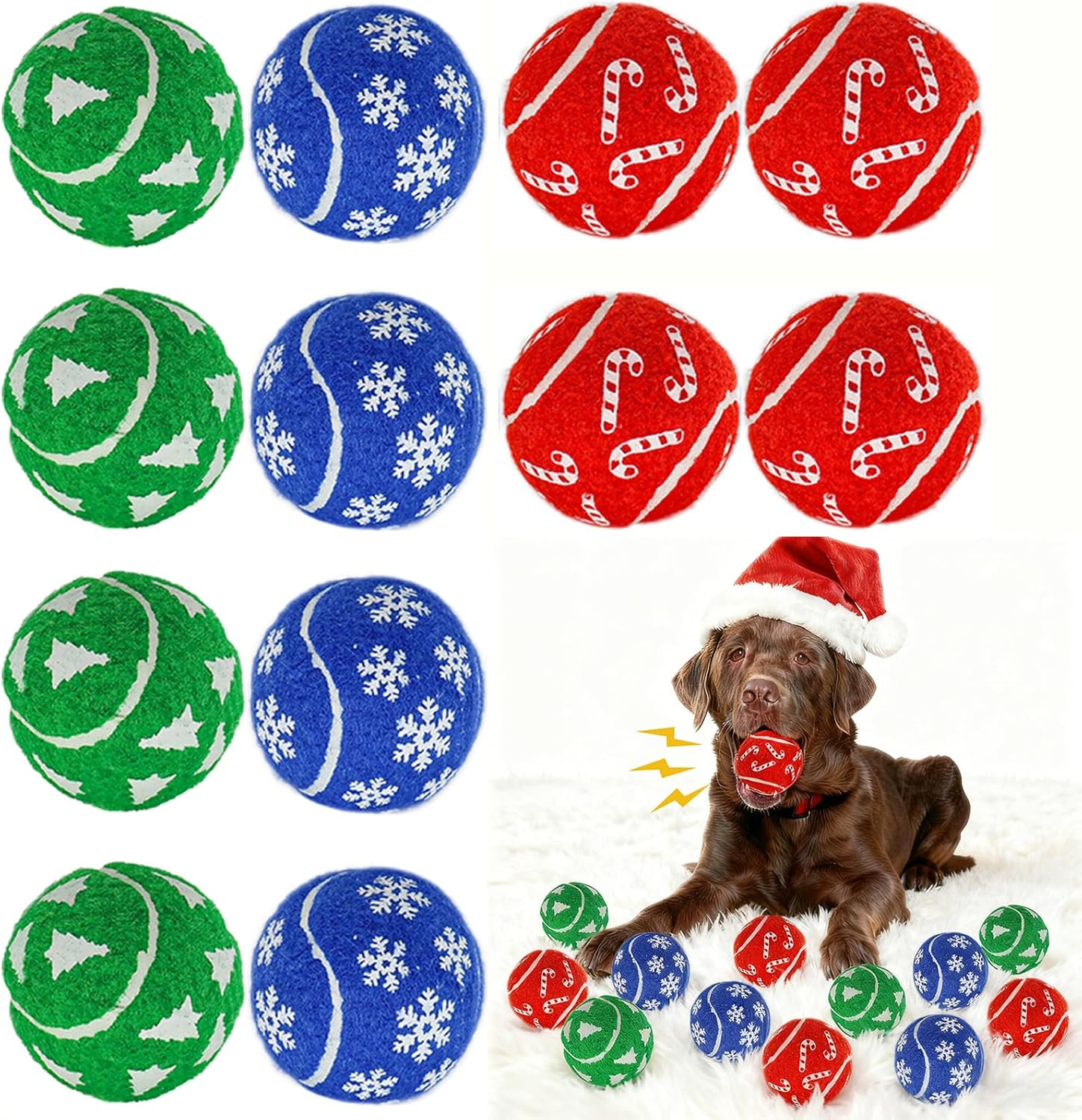 Insum Tennis Ball for Dog Pack of 12 Colorful Easy Catching Pet Dog Ball