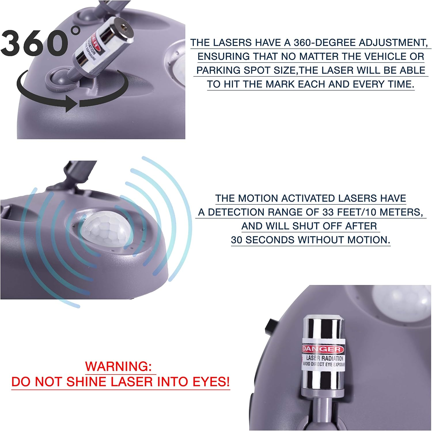 Zento Deals Dual Laser Motion Activated Parking Assistant - Park Right Assistance Car Motion LED Light image number 5