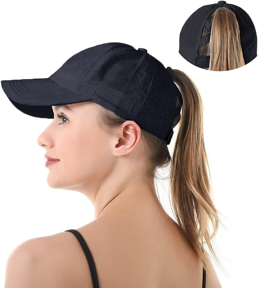 FASHIXD Ponytail Baseball Cap for Women Mesh Quick Dry Baseball Hat with Ponytail Hole