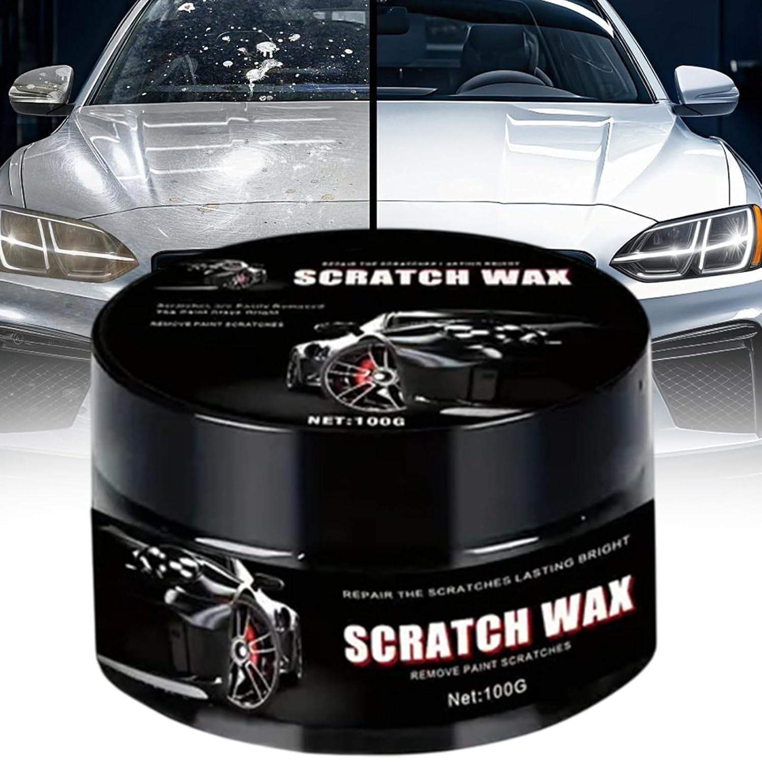 Car Paint Scratch Repair | Automotive Polish, Scratch Removers & Waxes,100G Quick Detailer & Cleaner with Sponge, Hydrophobic Protector, High-Gloss Finish Polisher for Clear Coat & image number 3