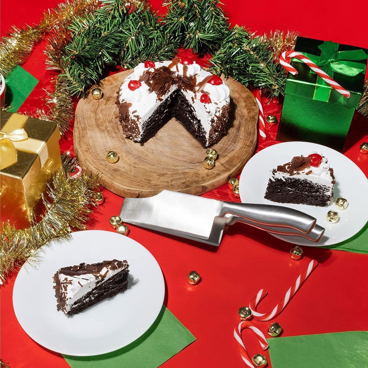 Cake Slicer Cutter, Stainless Steel Cake Server, Pie Knife Cake Lifter Tools,Cake Knife,Pie Cutter Guider Bread Pizza,For Cakes, Pie, Pizza and Desserts image number 4