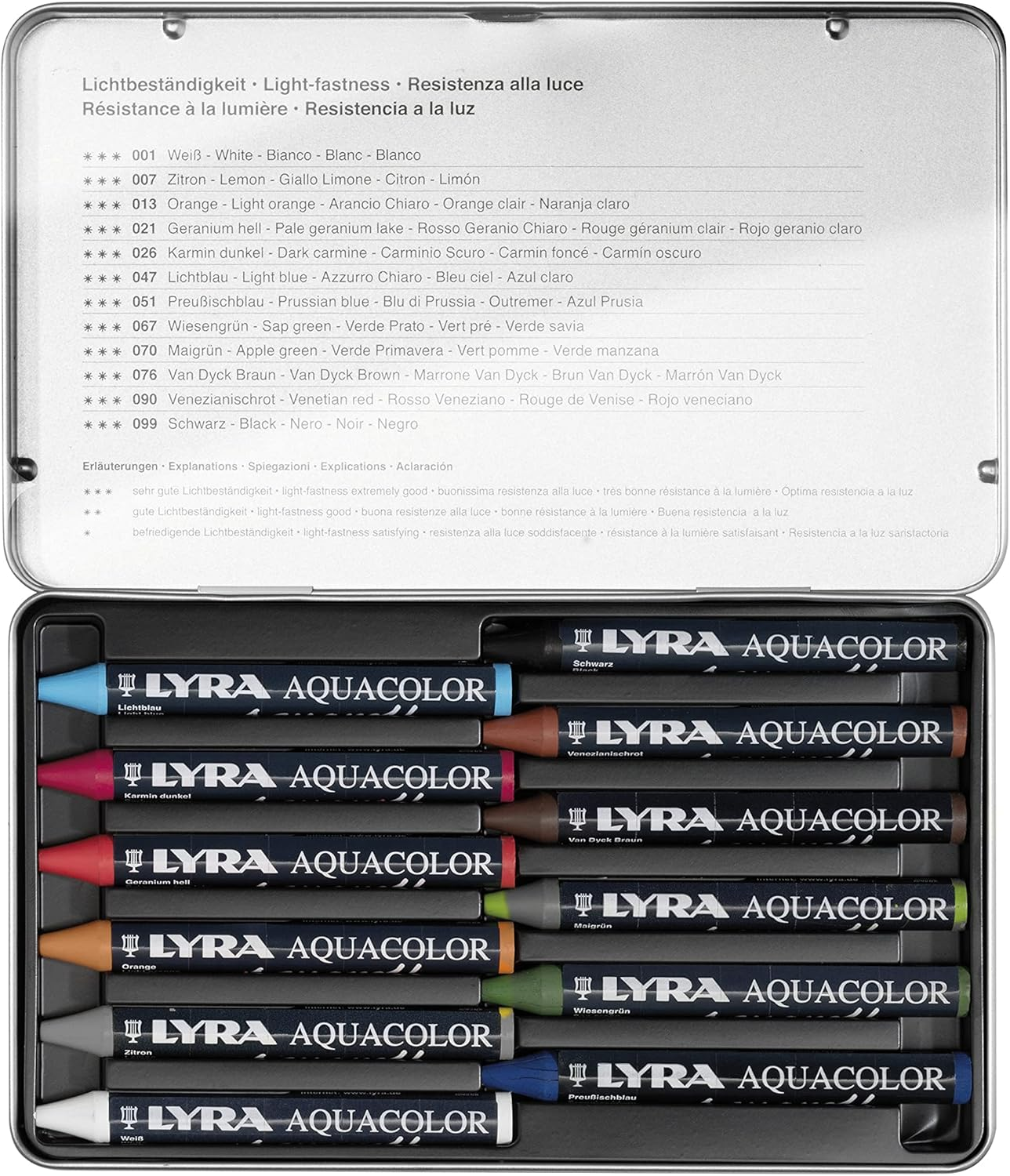 Lyra Aquacolor Wax Crayons Marker (12-Pieces Set) image number 1