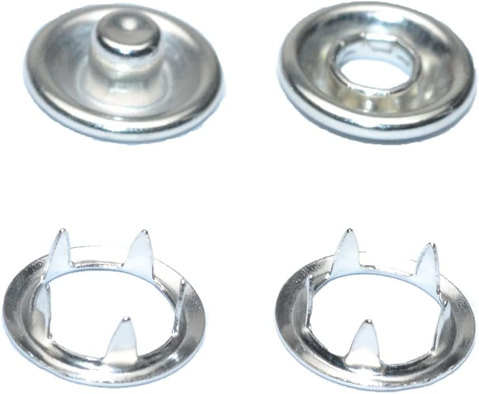 140 Sets 9.5Mm Snaps Buttons Fastener , 3/8Inch Stainless Steel Open-Ring Cap Gripper Grip Prong No-Sew Button Fasteners Studs for DIY Baby Clothes Crafts Clothes Hats Sewing Western Shirts