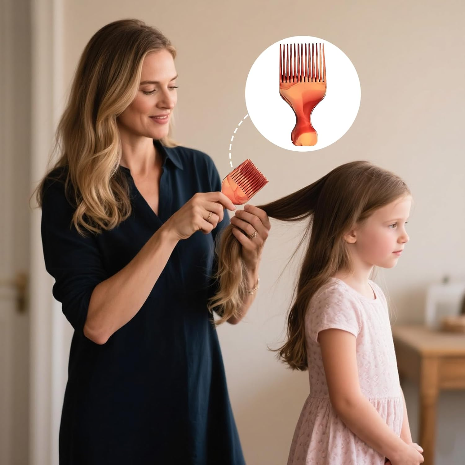 ARYIMYDP Pack of 2 Curls Comb, Wide Tooth Afro Comb Men (12.5 X 5.5 Cm), Robust Styling Tool for Travel Hairstyle, Lightweight Detangling Comb for Men and Women on the Go image number 2