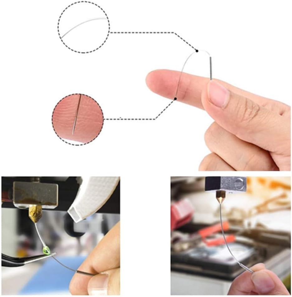 Wanfoou 60 Pcs 3D Printer Nozzle Cleaning Kit - 0.15/0.2/0.25/0.3/0.35/0.4Mm Stainless Steel Needles for 3D Printing image number 2