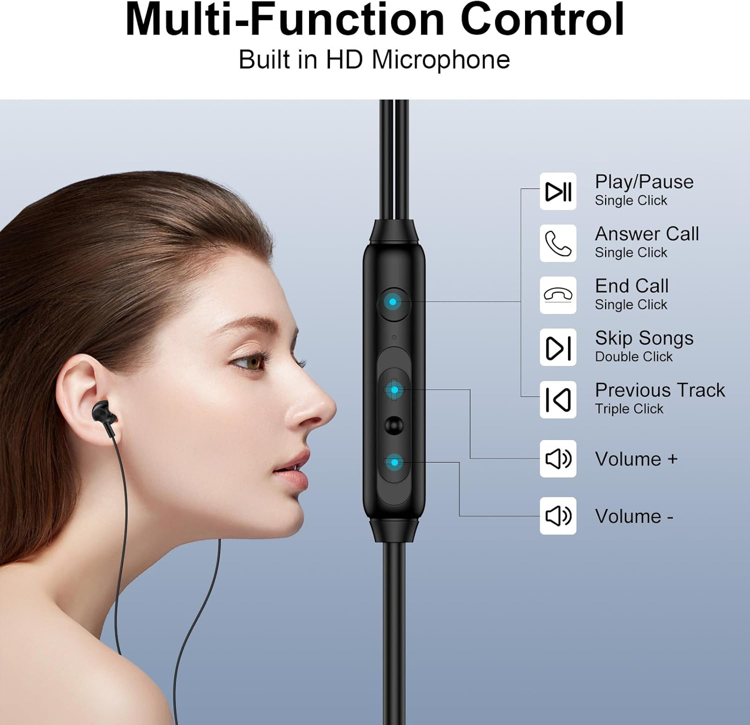 USB C Headphones Wired for Iphone 17 Air 16 15 Pro Max Plus, Wired Earbuds In-Ear Type C Earphone with Microphone for Samsmung Galaxy S25 Ultra S24 S23 FE S22 S21 A16 A17 A35 A36 A53 A54 A55 A56 5G - Black image number 4