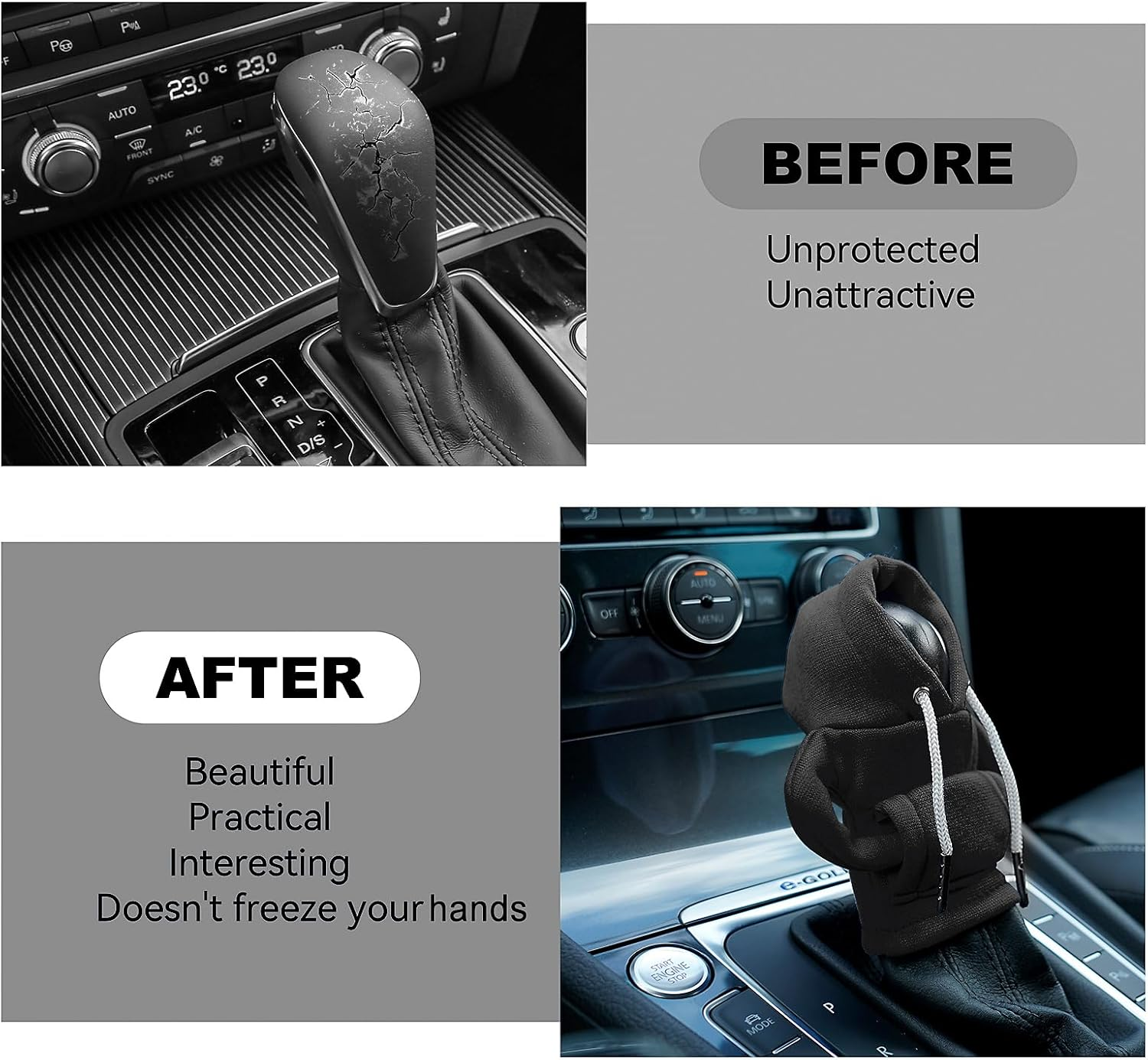 Gear Shift Hoodie, Universal Car Shift Knob Cover, Mini Hoodie for Cute Automotive Interior Gadget, Halloween Car Accessory Decoration image number 5