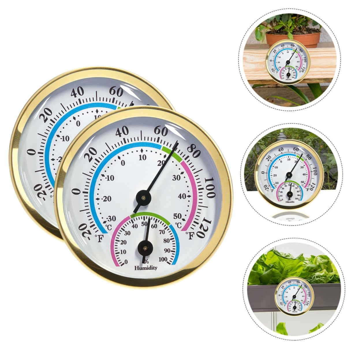DECHOUS 2Pcs Thermohygrometer Indoor Outdoor Mini Digital Weather Station for Home Office Patio Automatic Measurement image number 1