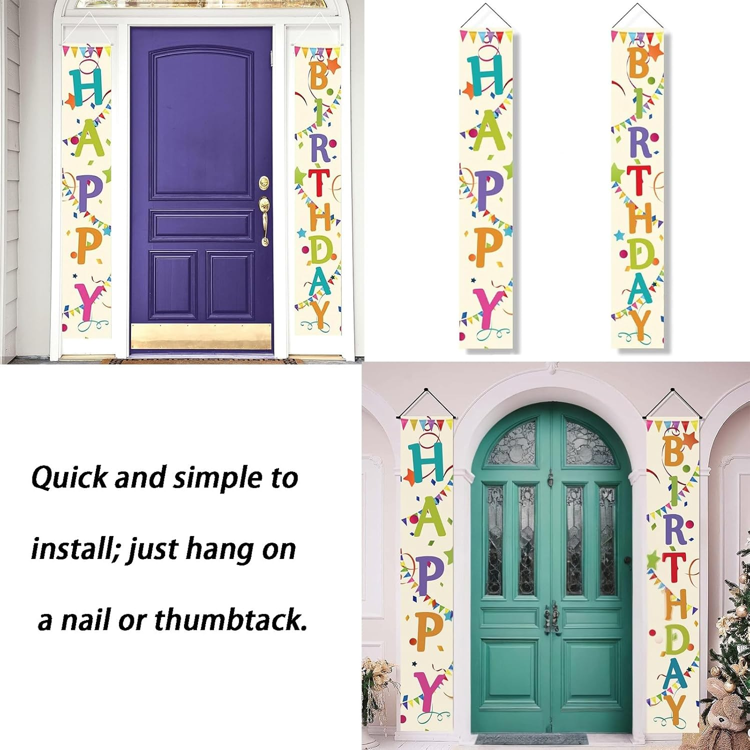 Colorful Happy Birthday Porch Sign - Vibrant Yard Decor, Door Banner, Party Supplies for Joyful Celebrations image number 4
