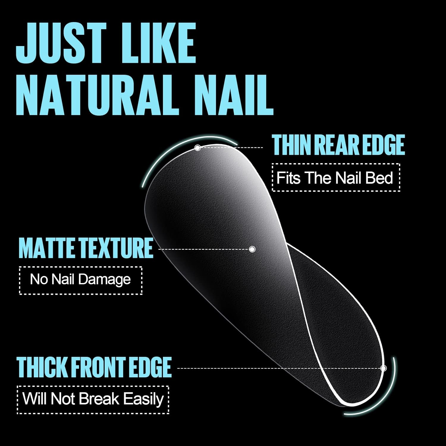 TOMICCA Extra Short Square Nail Tips, 15 Sizes Soft Double-Sided Matte Fake Nails for Extensions, 450Pcs Acrylic Pre Shaped Gel Nail Tips for Home DIY Art Women Girls image number 5