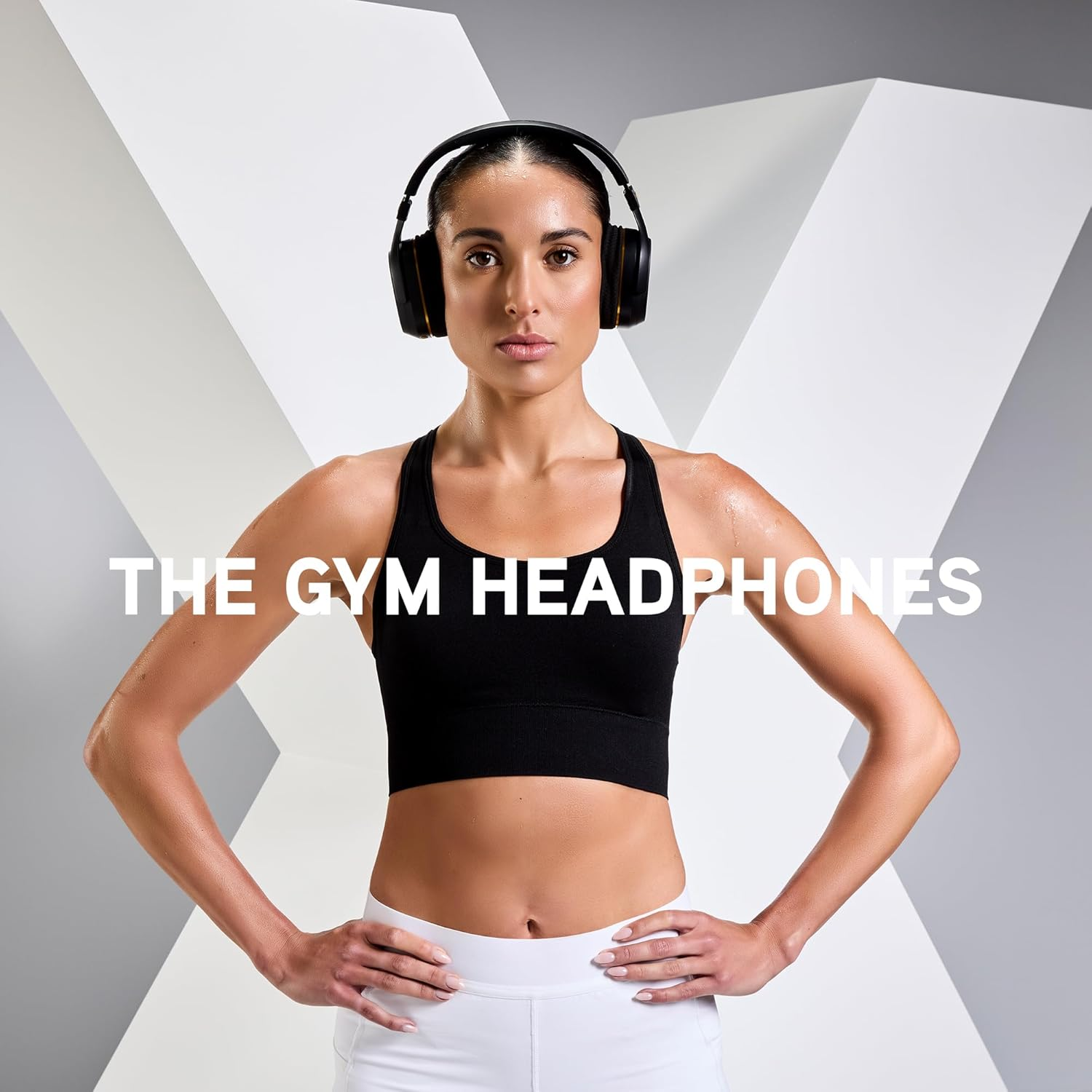 Blueant Pump X - the Gym Headphones | Sports Headphones | Cushioned & Cooling Ear Pads | (ANC) Active Noise Cancelling/Advanced Transparency | Wireless | up to 58Hr Play Time (Black | Gold) - White | Gold image number 2