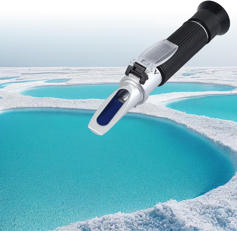 Salinity Refractometer for Seawater and Marine Fishkeeping Aquarium, Saltwater Tester Hydrometer, Dual Sacle 0-100Ppt & 1.000-1.070 Specific Gravity with ATC Automatic Temperature Compensation image number 6