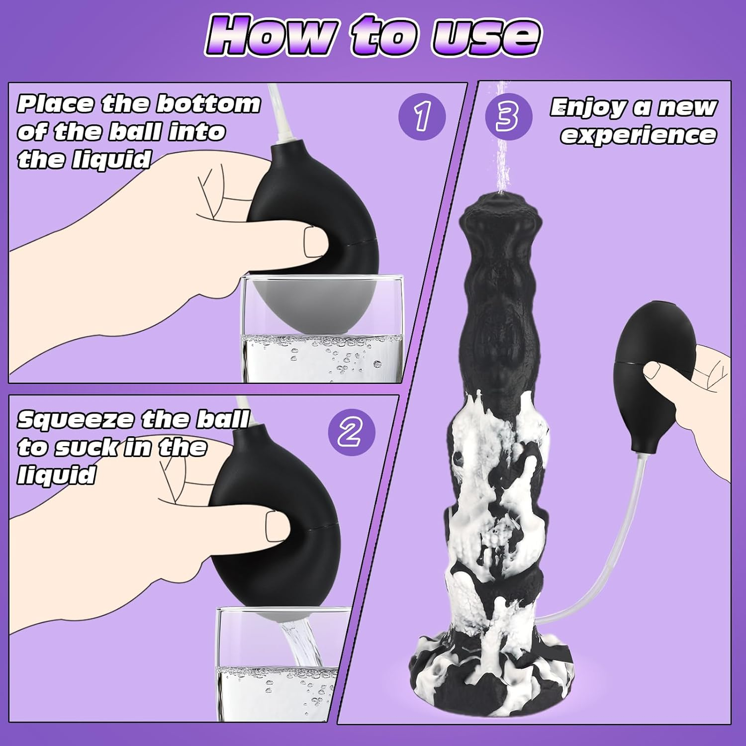 10-Inch Monster Dildo Squirting Sex Toy Horse Knot Dildo, the Irregular Penis, Stimulates Sensitive Points, Strong Suction Cup, Silicone Material, Easy to Clean for Women Men image number 3