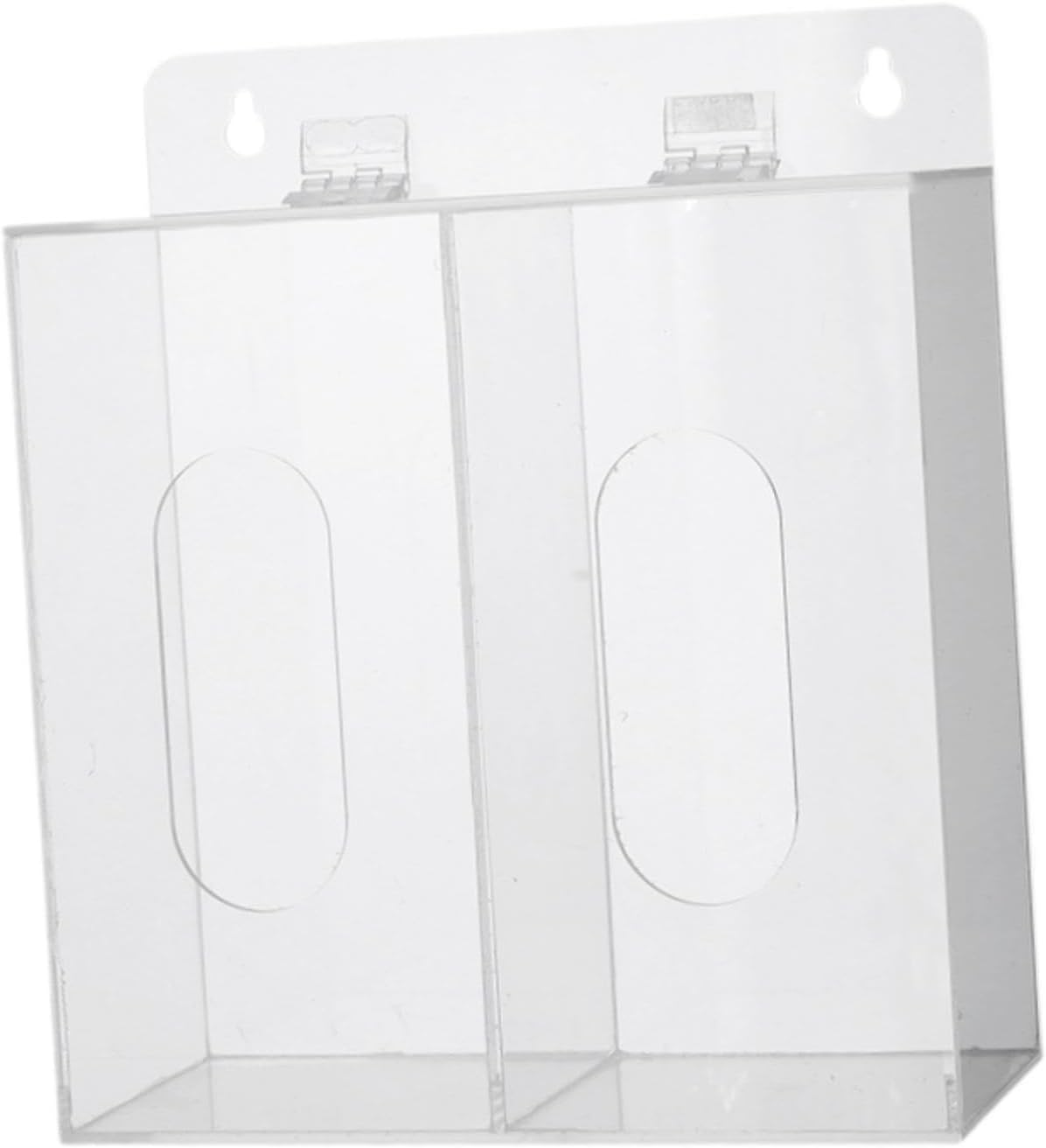 Acrylic Glove Dispenser Glove Rack Rack Storage Container Clear Wall Mount for Beard Covers Gloves Shoe Cover Restaurant Lab, 2 Grids