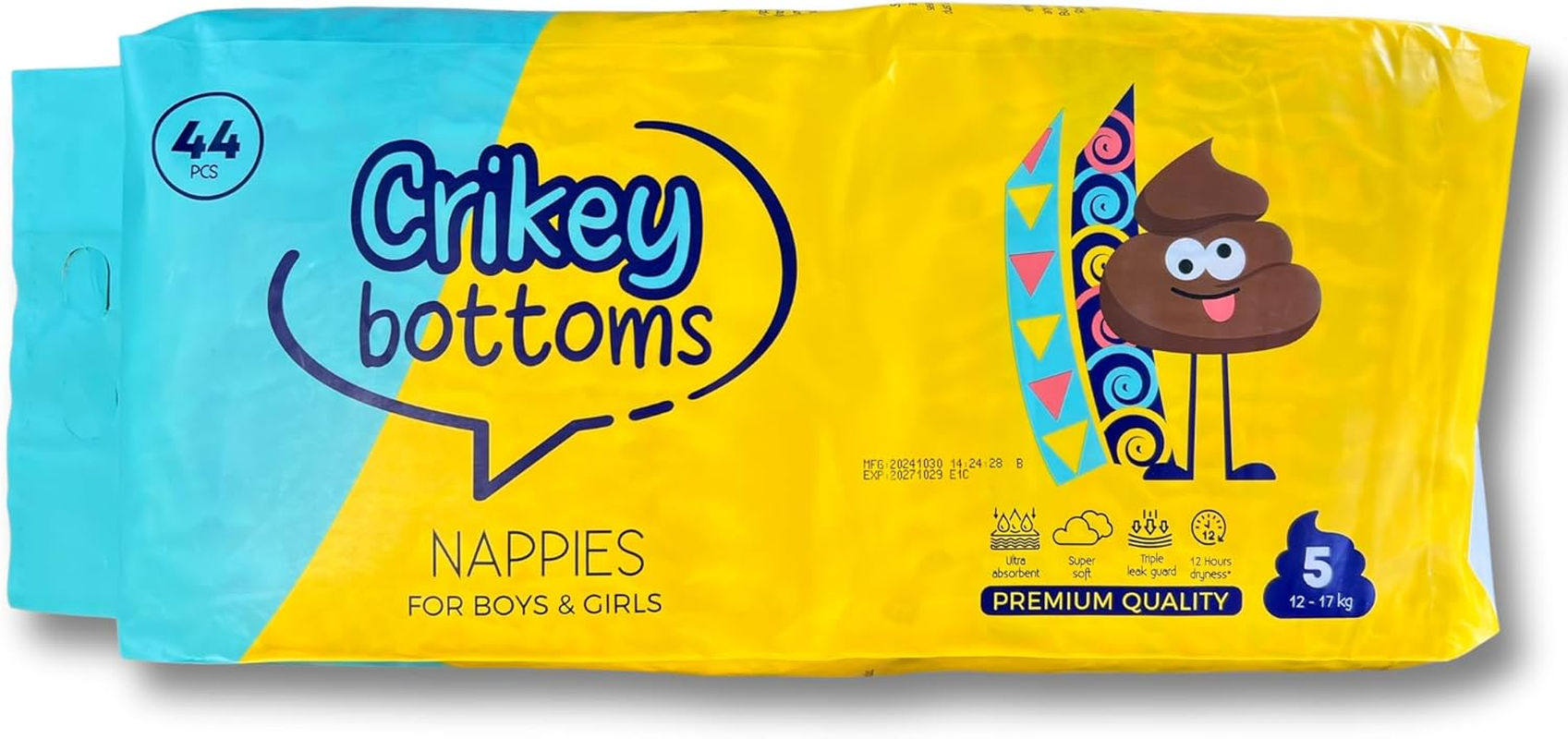 Nappies for Boys and Girls, Size 5, 14Kg - 17Kg, Premium Quality. Ultra Absorbing, 44 Pcs image number 2