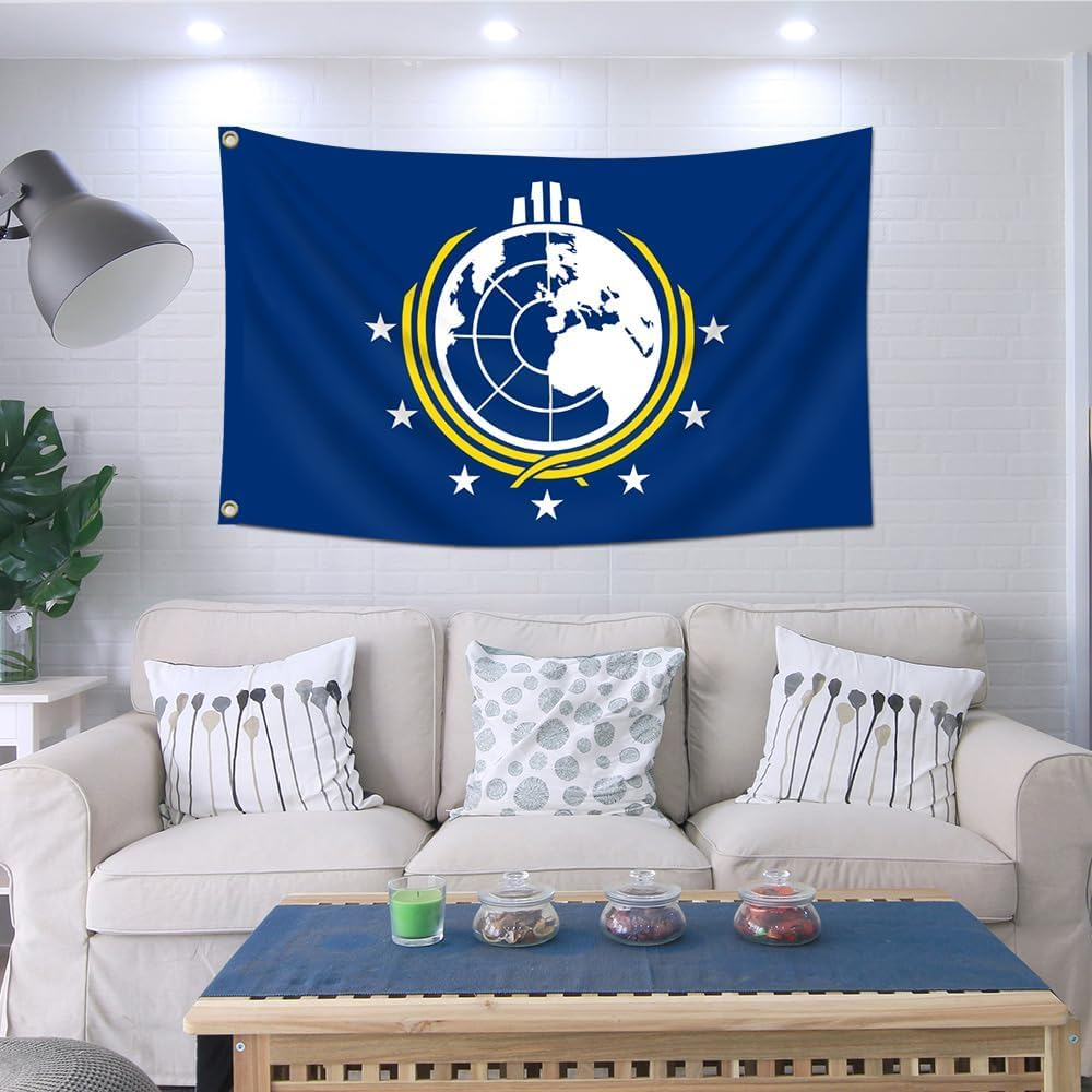 Naerza Super Earth Flag Banner 3X5Feet Garden House Flag Banner Decor, Blue image number 3