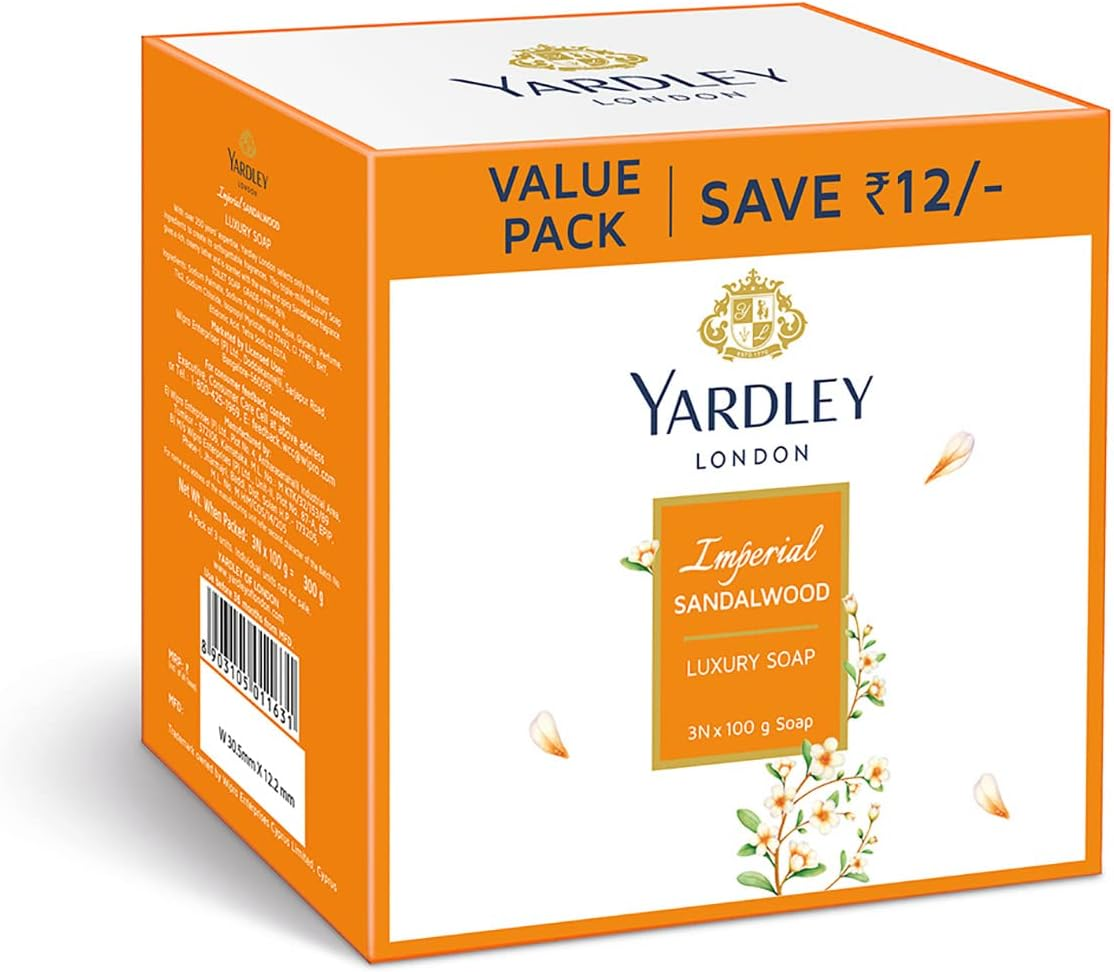 Yardley Sandalwood Luxury Soap, 100G (Pack of 3) image number 5