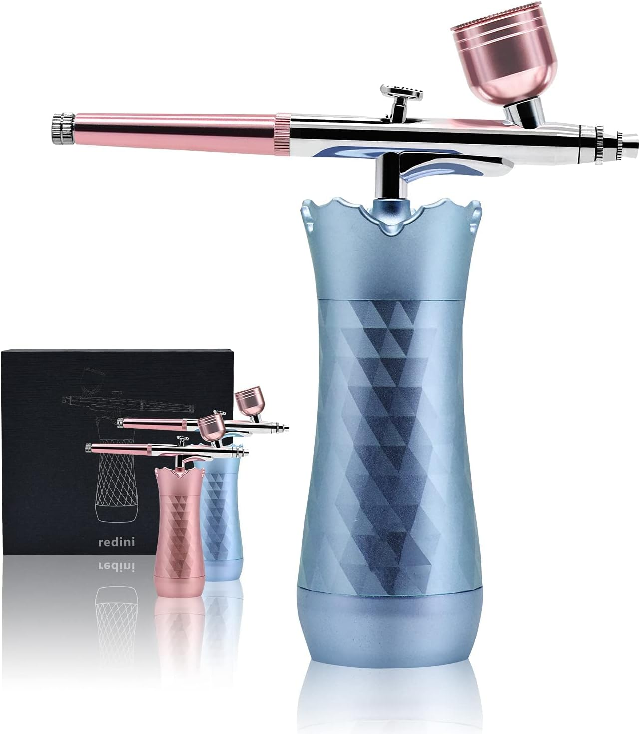 Redini Cordless Airbrush Kit, Mini Kit for Painting, Handheld Cake with Compressor, Rechargeable Makeup Makeup, Decor, Model, Nail Art, Tattoo, Barber, Blue image number 5