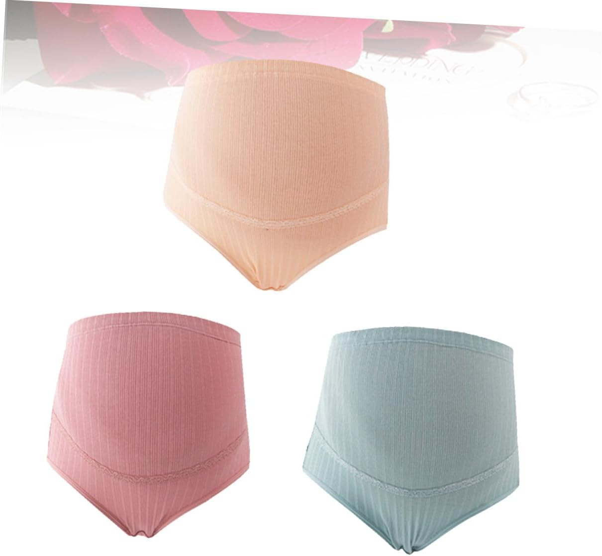 3Pcs High Waisted Maternity Underwear Pregnancy Cotton Panties Seamless Postpartum Underwear Maternity High Waist Comfortable