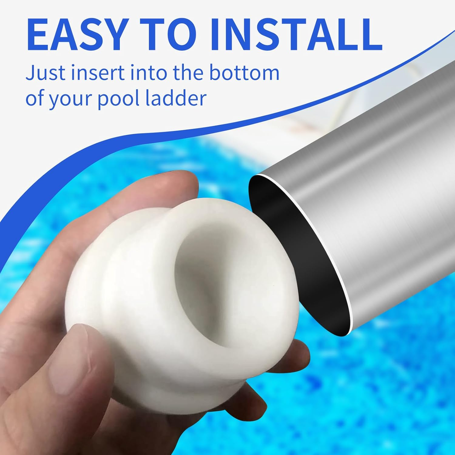 Pool Ladder Bumpers for Inground Pool - Pool Ladder Plugs Fits 1.9&rdquo; Swimming Pool Ladder Tubing - Steps inside Plug Caps for Protect Swimming Pool Liner, Rubber Ladder Foot Cover (2Pack) image number 3
