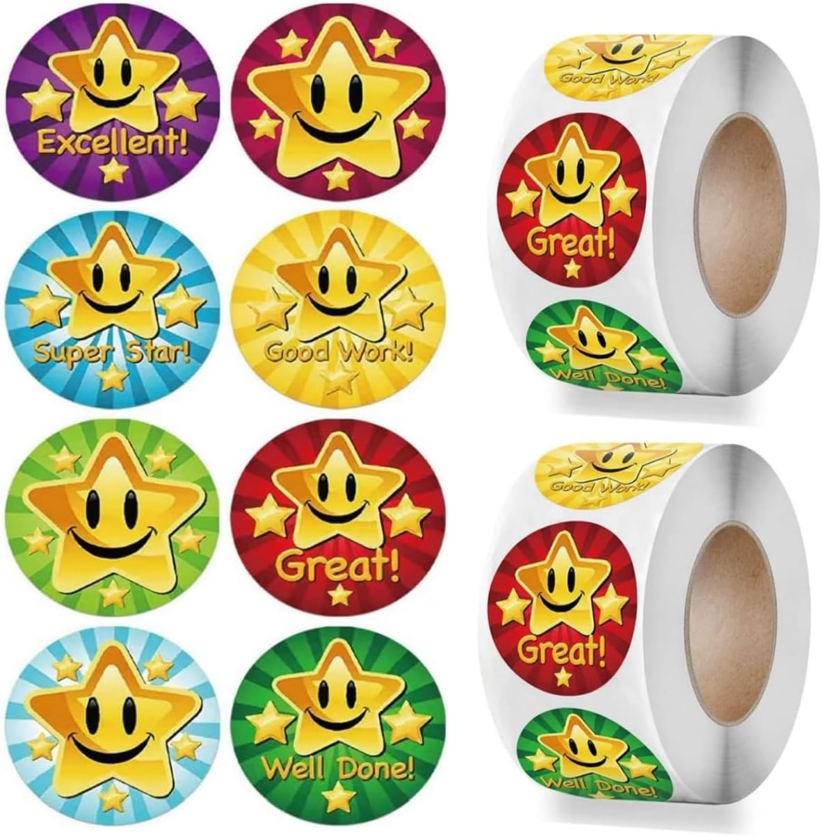 Teacher Adults Parents Classroom School Work Study Training Award Motivational Stickers,2Roll Teacher Reward Sticker School Supplies Roll Sticker Potty Training Stickers,Motivational Stickers for Kids image number 2