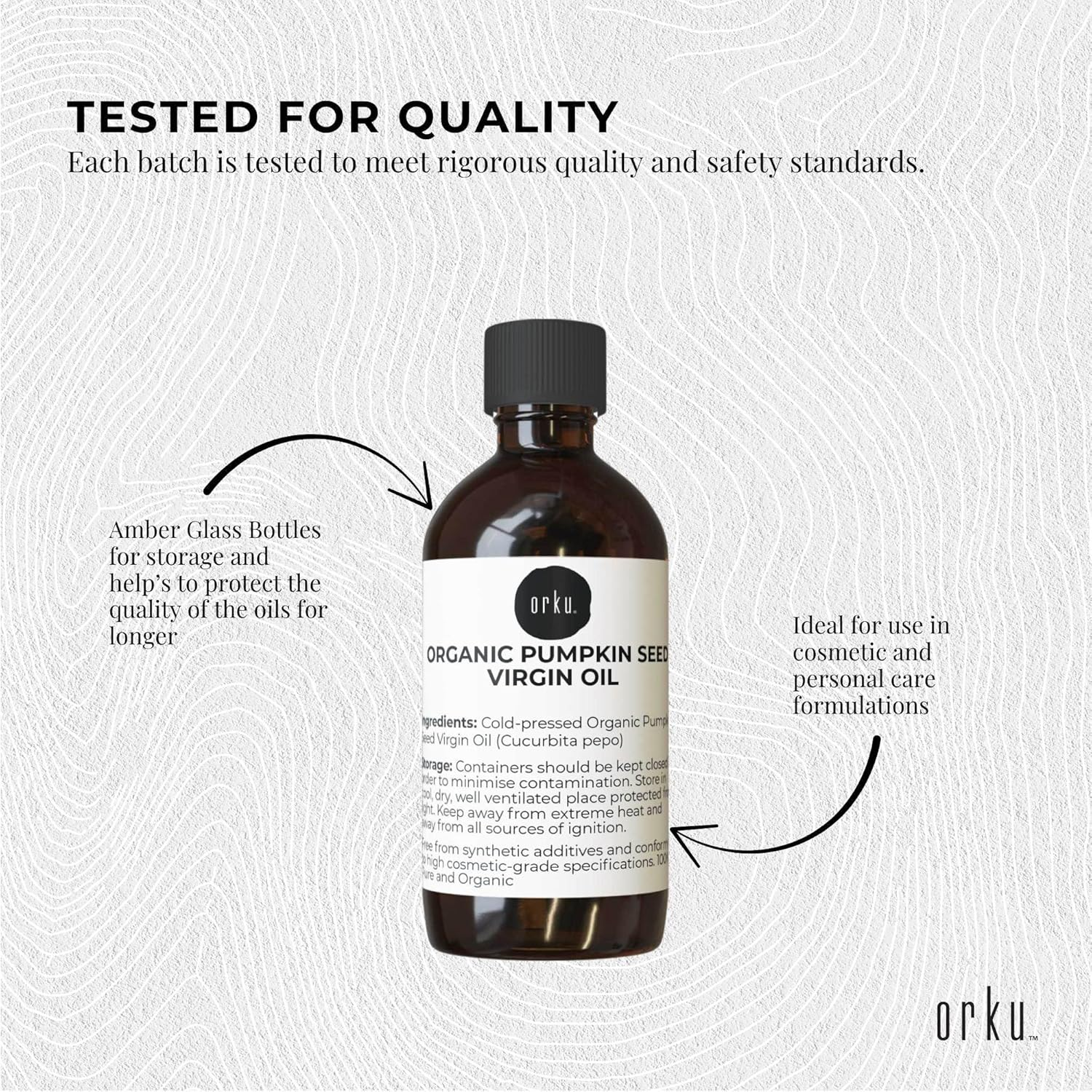 Orku 250Ml Organic Pumpkin Seed Oil &ndash; Virgin Cold Pressed Unrefined Cosmetic Gr. image number 4