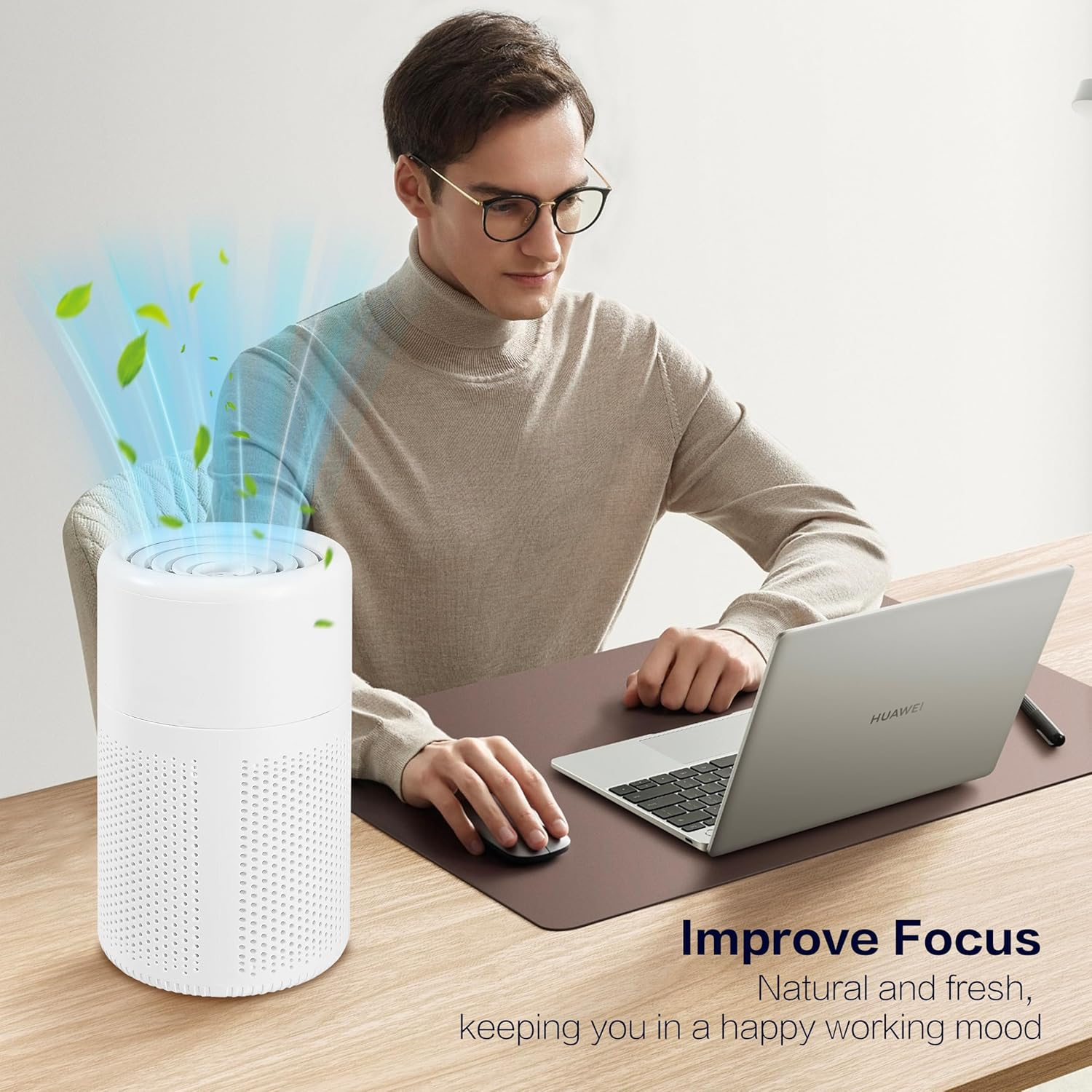 Air Purifier for Bedroom &ndash; 3-In-1 HEPA Air Filter, Quiet 20Db Desktop Air Cleaner with Fragrance, Portable for Pet, Smoke, Pollen, Odor, Office, Living Room image number 5